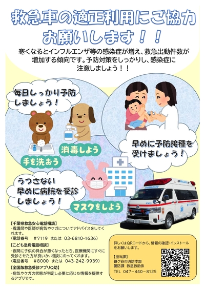 救急車の適正利用を促すポスター（画像）