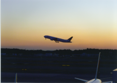 飛び立つ飛行機の写真