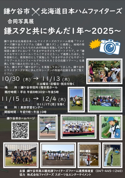 鎌ケ谷市と北海道日本ハムファイターズ合同写真パネル展2025のポスター
