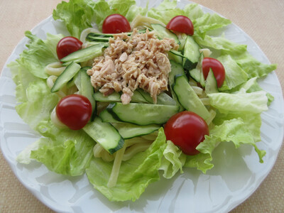 簡単サラダうどんの写真