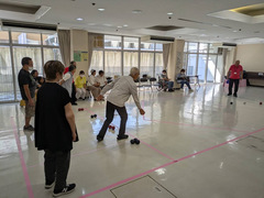 ボッチャプレイの様子(写真)