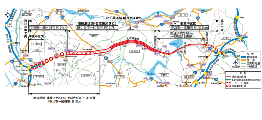 北千葉道路概略図の画像