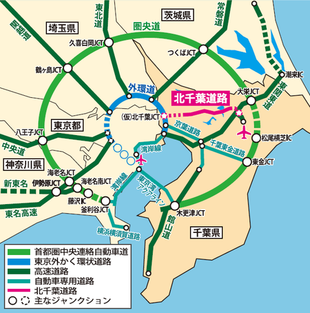 北千葉道路の位置図の画像