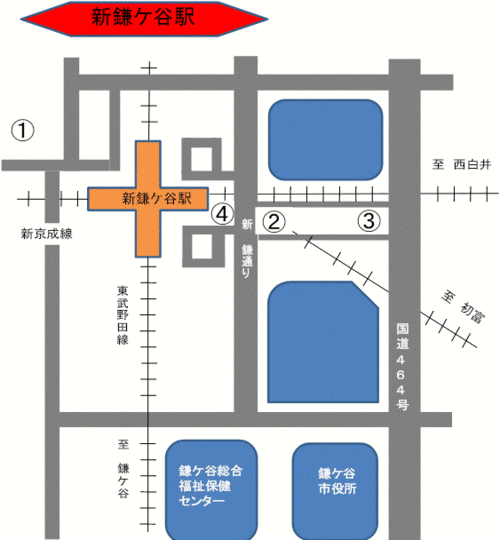 新鎌ケ谷駅駐輪場の地図(画像)