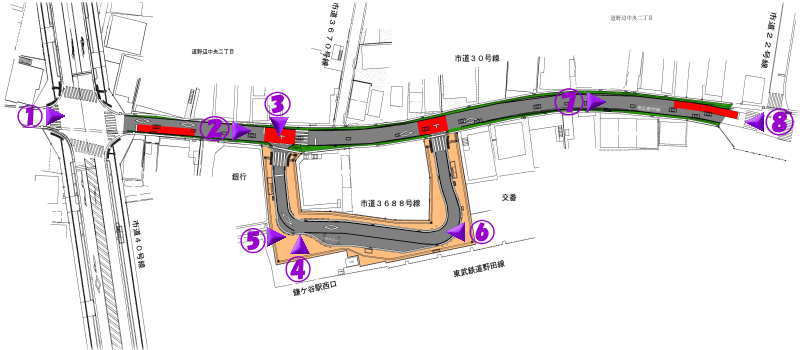 鎌ヶ谷駅西口道路完成図図面